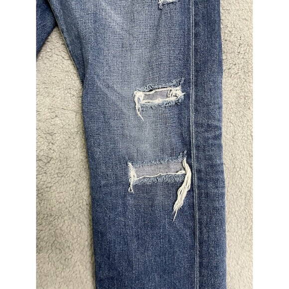 AG Adriano Goldschmied piper slouchy slim jeans, size 31 slashed, lace, rips - Picture 2 of 12